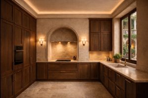 Design interior bucatarie comanda lemn masiv Bucuresti