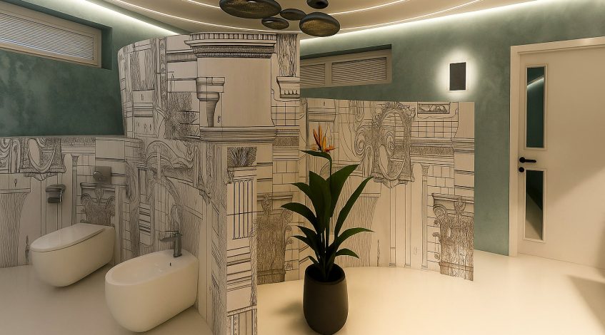 Design interior baie culoare alba Bucuresti-proiect seldesign