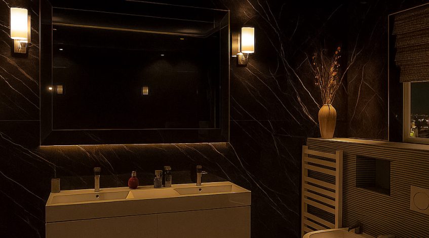 Design interior baie culoare neagra Bucuresti-proiect seldesign